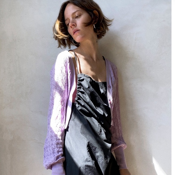 🍇🍷HP🍷🍇 𝗡𝗪𝗧 𝗭𝗮𝗿𝗮 • Pointelle Knit Jacket - Picture 2 of 11